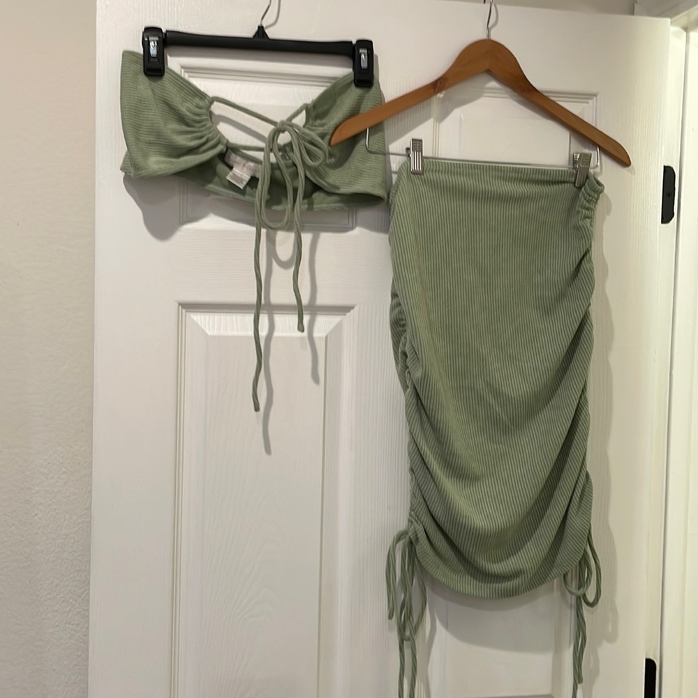 Shop Starlow Matching Green Top & Skirt (L)